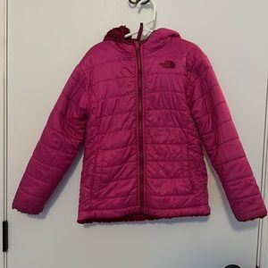 Reversible girls North Face magenta jacket